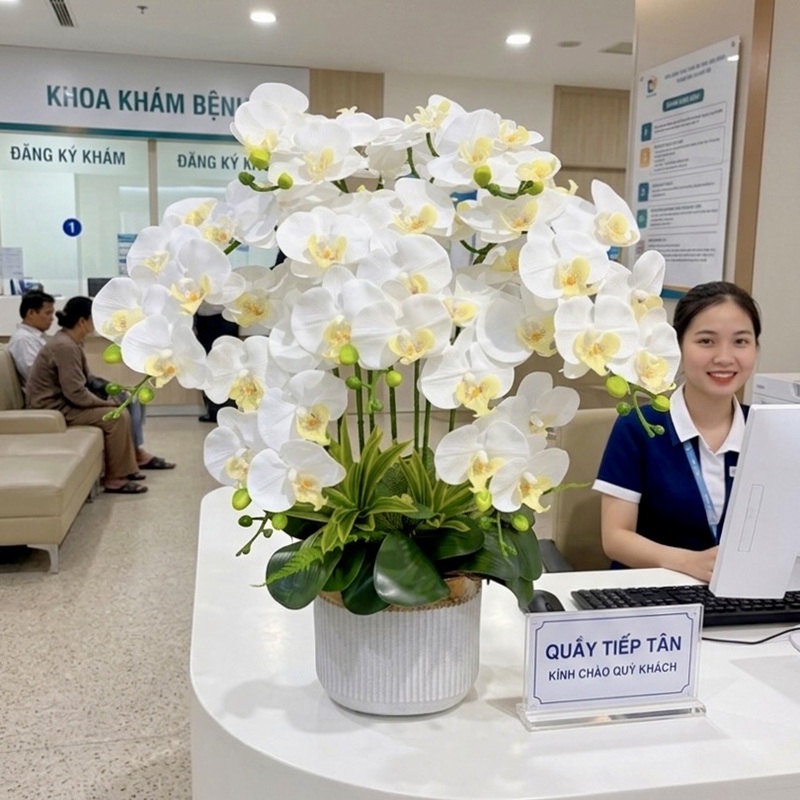 Bình hoa lan hồ điệp một mặt để bàn mã 82